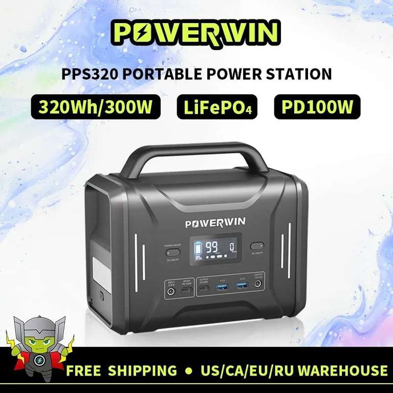 AliExpress: Estación de energía portátil POWERWIN PPS320 320Wh/300W Portable Power Station 
