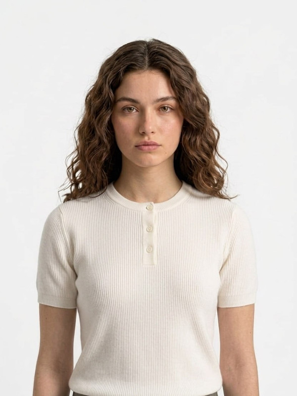 White Henley shirt