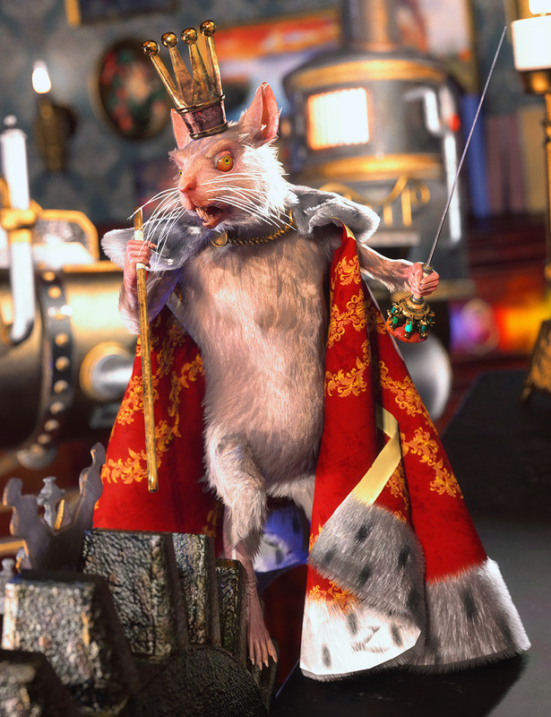 dForce Mouse King Cape and Accessories for Genesis 8.1 Males dForce Mouse King Cape and Accessories for Genesis 8.1 Males