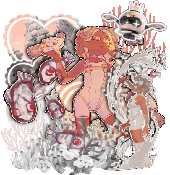 a graphic of agent 8 from splatoon.