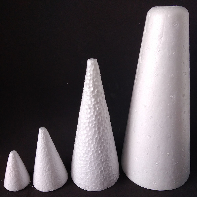 Set 4 Conos De Icopor hielo seco nieve Surtidos Para Sus Adornos