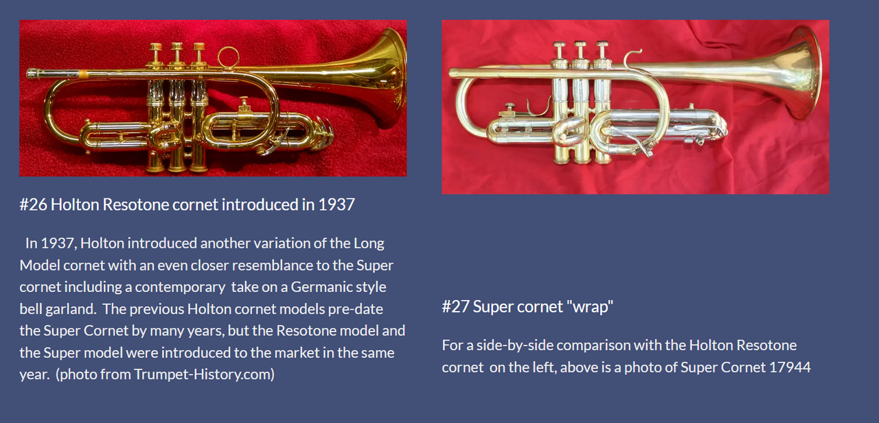 Holton Resotone compaison to Olds Super