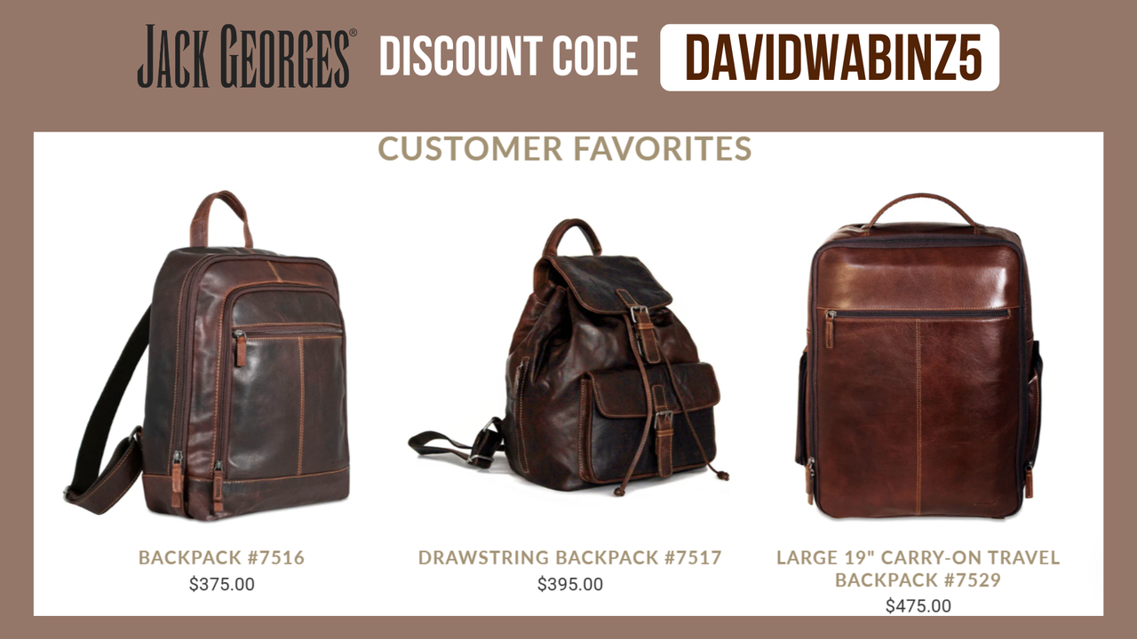 Jack Georges Discount Code DAVIDWABINZ5 - Extra 5% OFF all products (Updated 2026)