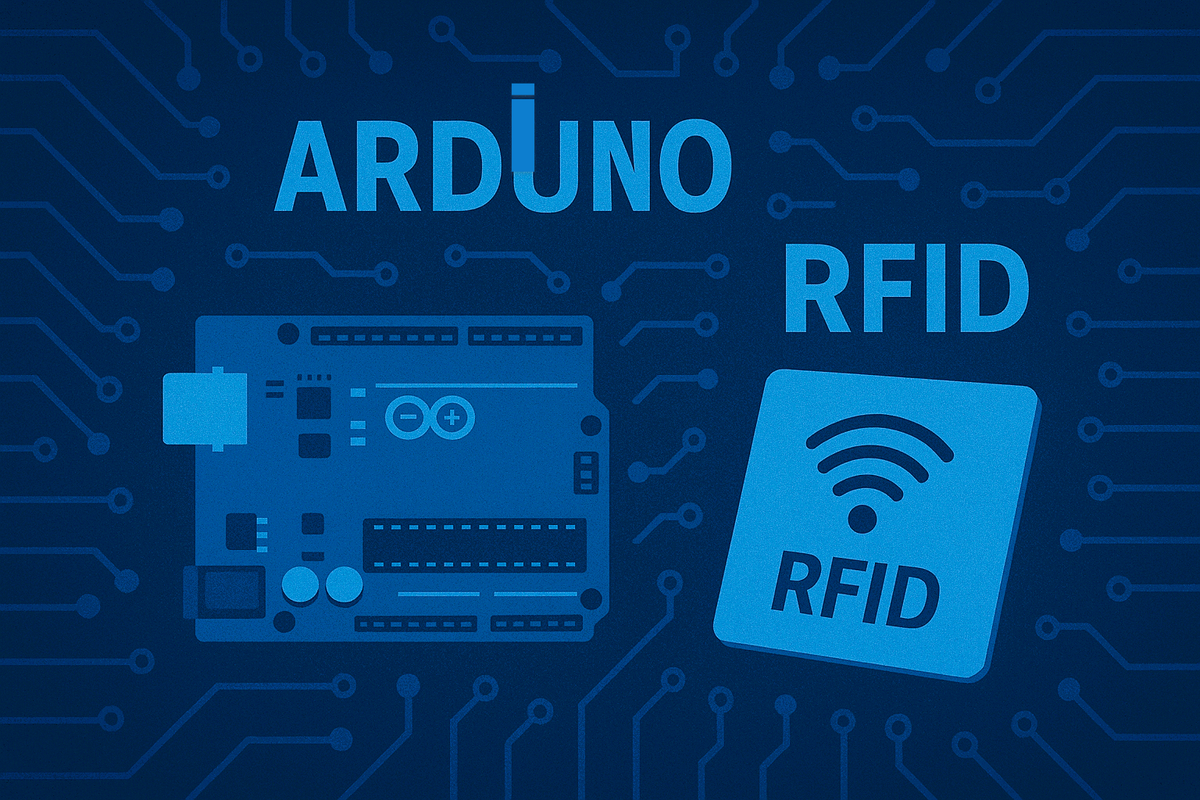 Step-by-step diagram showing RFID authentication process on Raspberry Pi with breadboard connections