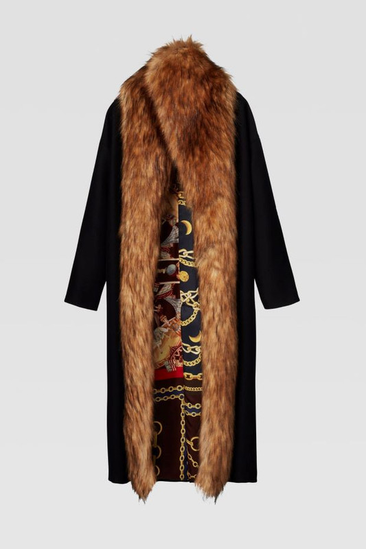 Zara dugački kaput sa dva lica i krznom