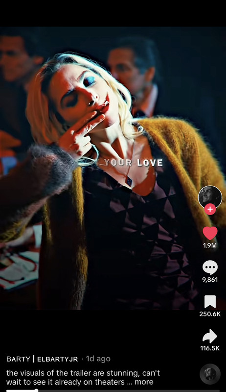 DEMAND is real: Joker edit reached 1.9M likes on Tiktok - Gaga Thoughts ...