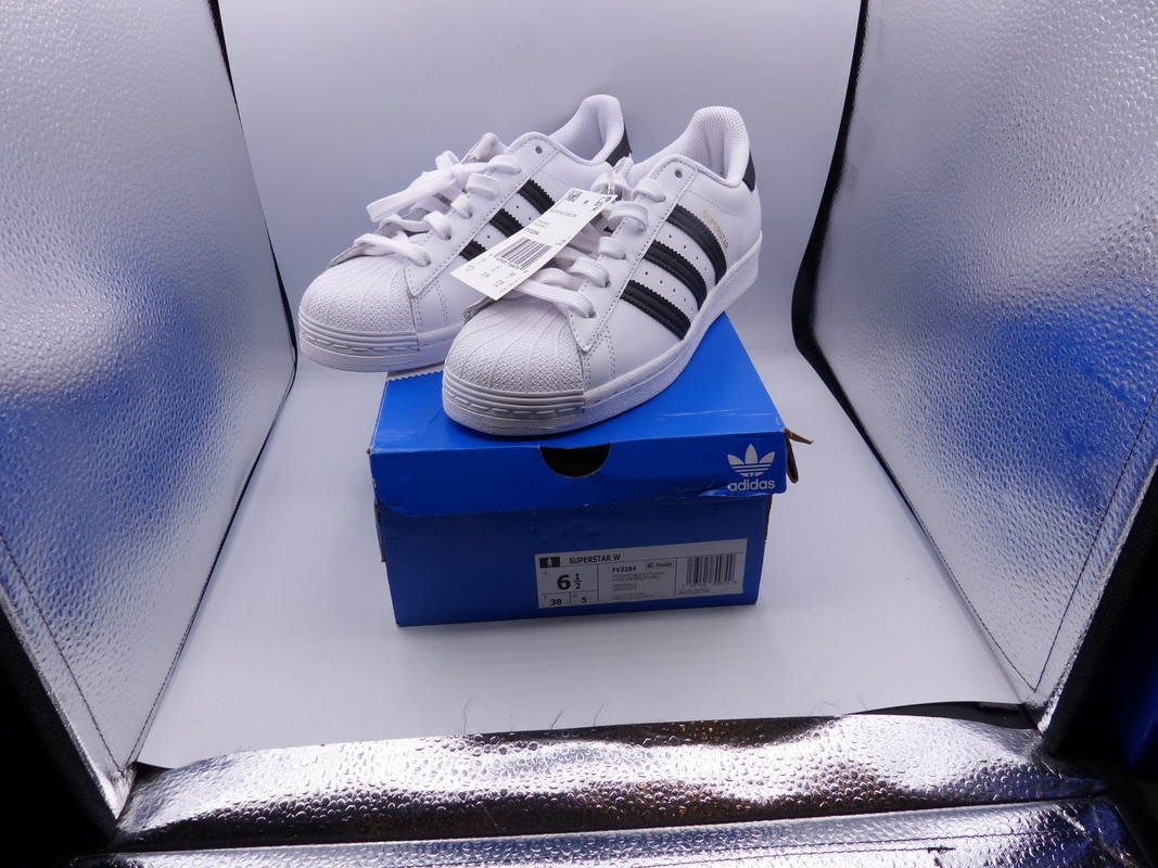 ADIDAS SUPER STAR W FV3284 WHITE AND BLACK SIZE 6.5