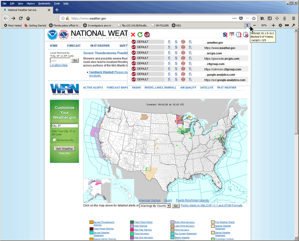 NoScript Icon Showing Allowed - Site List Says Otherwise