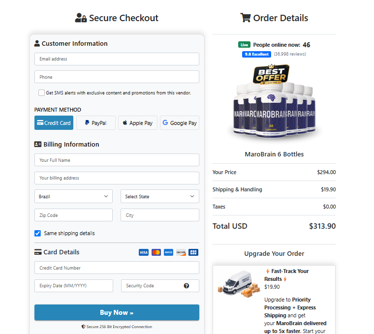 Marobrain official checkout and order details