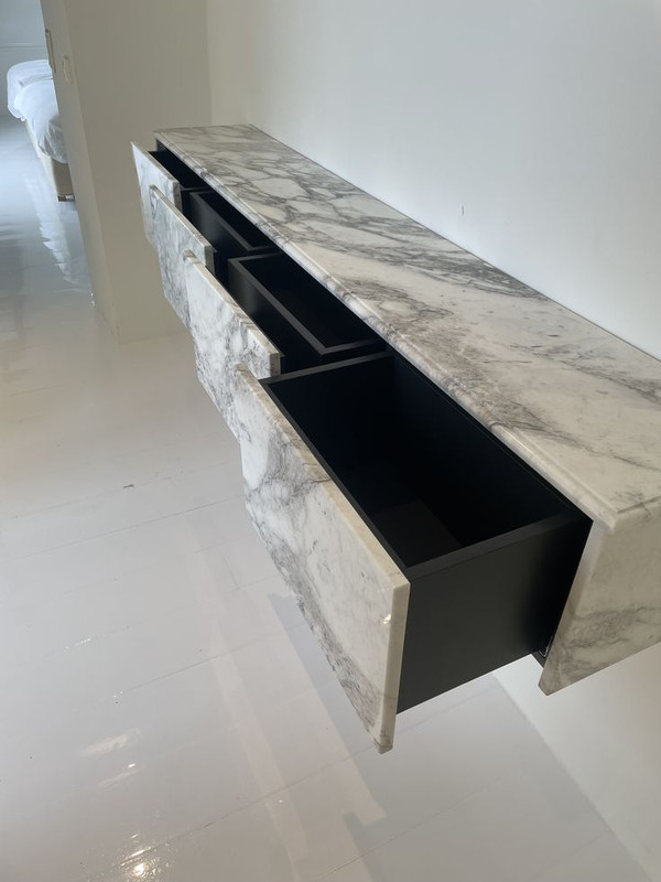 Floating Marble Drawer Console