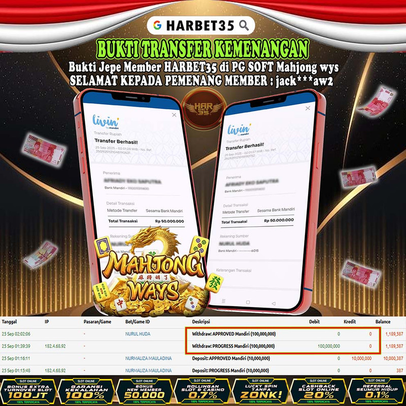 HARBET35 JEPE! MAHJONG WAYS Rp 100.000.000,- LUNAS!