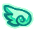 a light green angel wing.