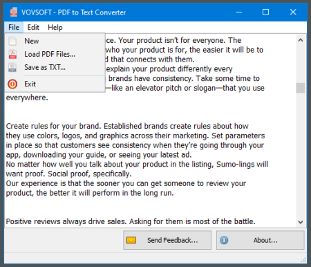 VovSoft PDF to Text Converter 1.0