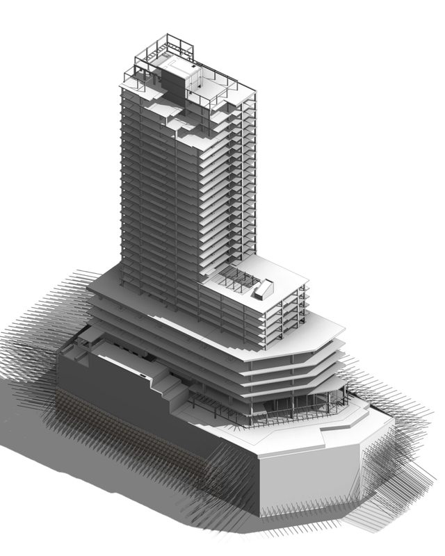 BIM structural model showing detailed framework