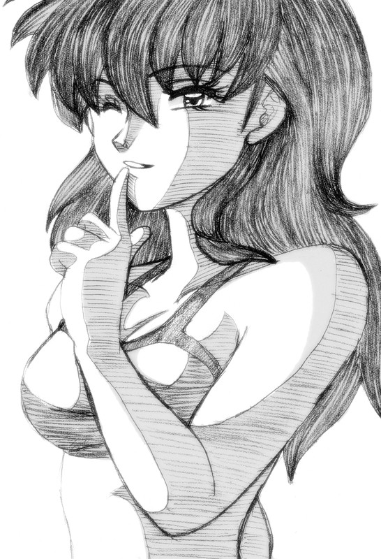 Hình vẽ Kikyou, Kagome, Sango bộ Inuyasha - Page 17 Kagome_sketch_by_meteoramaxwell