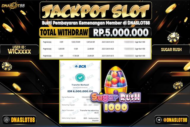 JACKPOT SLOT SUGAR RUSH 1000 4 DESEMBER 2025