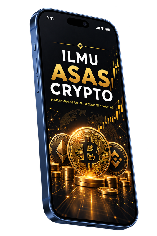Ebook Ilmu Asas Crypto pada skrin telefon