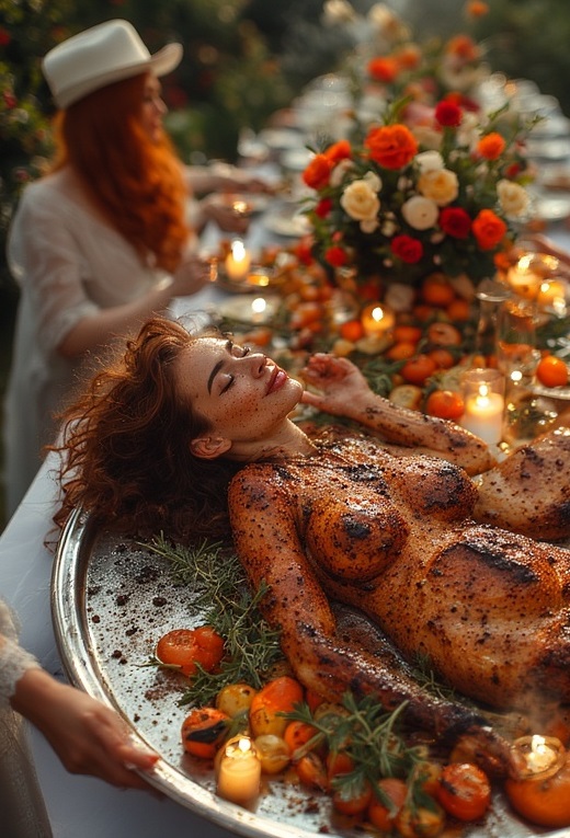 Garden wedding wom served Redhair 0 26