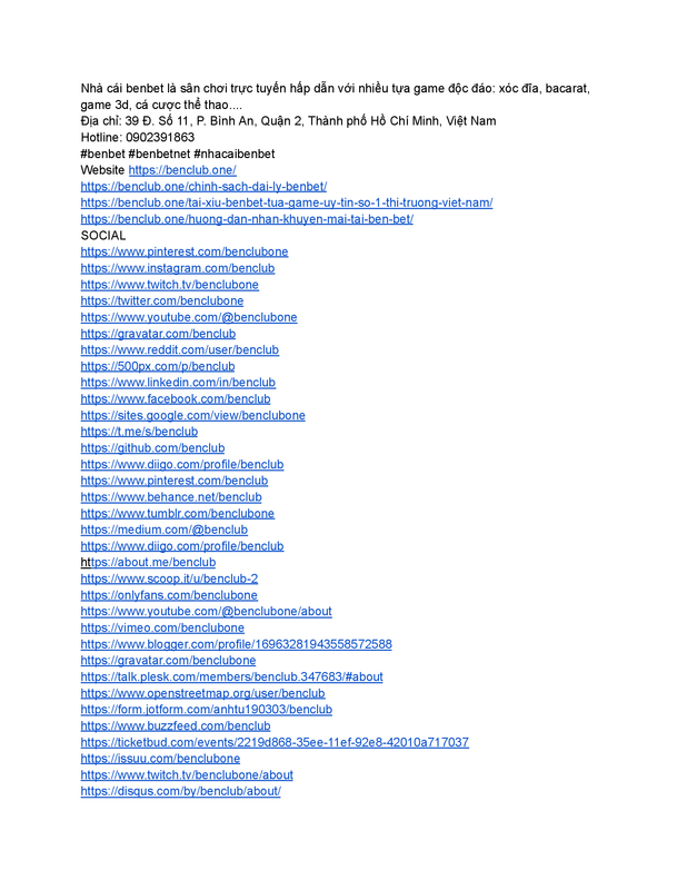 BENBET CASINO - NHÀ CÁI UY TÍN HÀNG ĐẦU VIỆT NAM