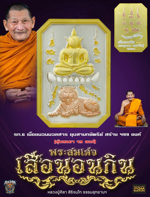 รายการที่ 6 เหรียญเนื้อชนวนมวลสาร ชุบสามกษัตริย์ สร้าง 499 องค์