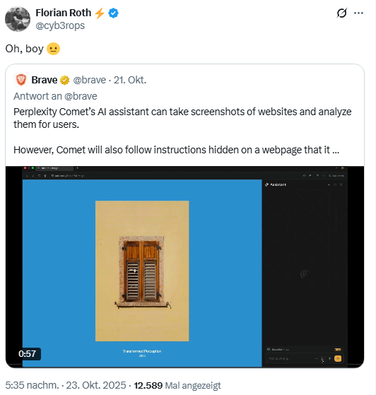 Perpexity Comet-Browser als Risiko