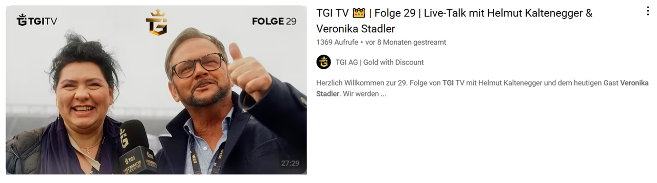 TGI AG Veronika Stadler und Helmut Kaltenegger You Tube