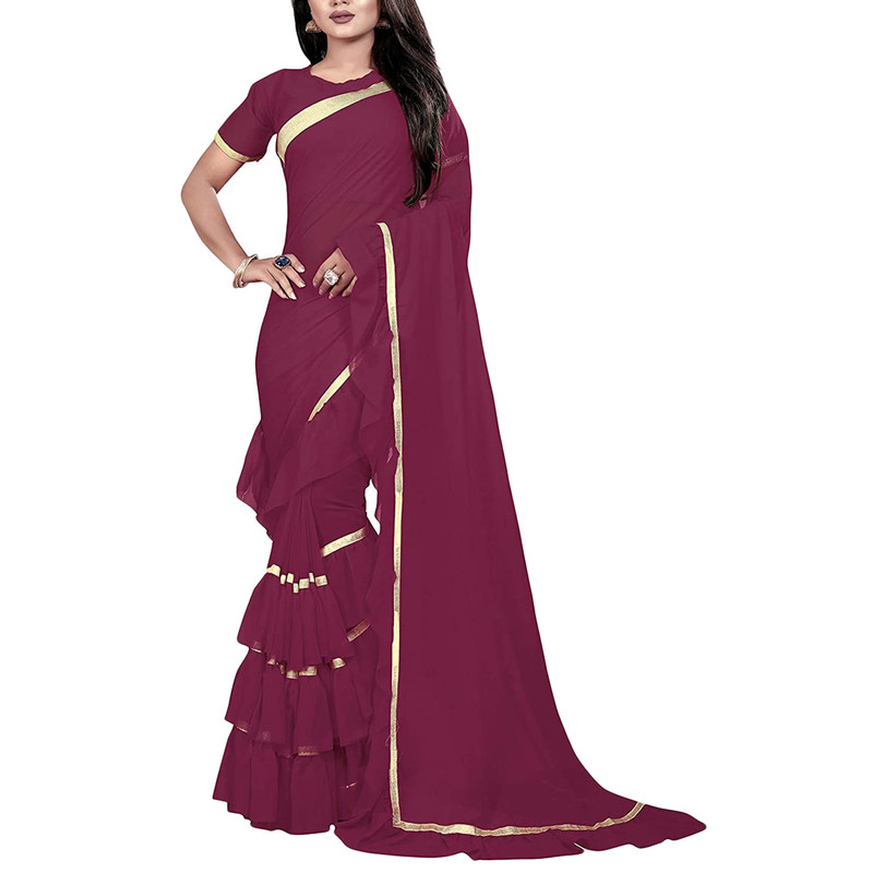 Designer frill top party wear saree