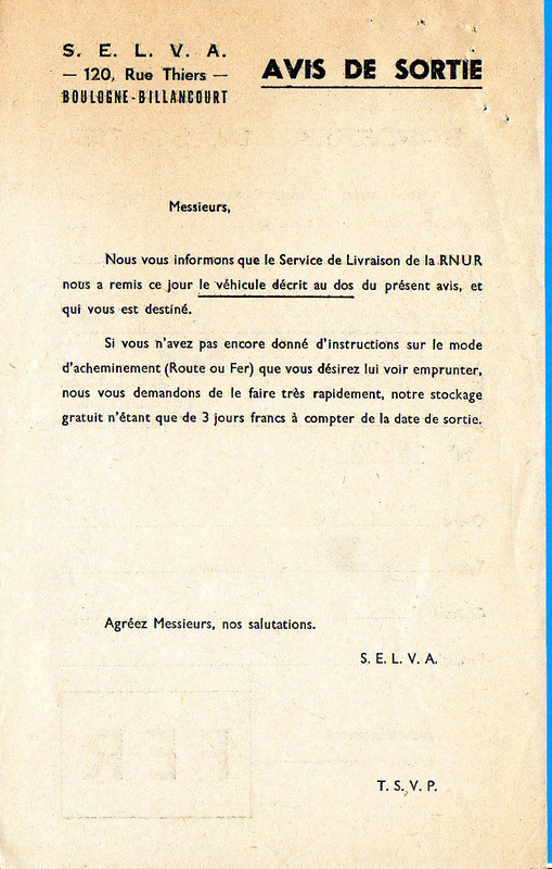 1961-09-22 - R3 Ravin (3)b Selva bon de sortie