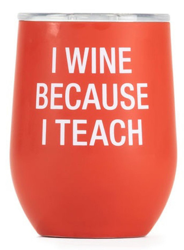 THERMAL WINE TUMBLER: I TEACH (RED)