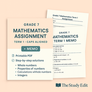Grade 7 Maths Assignment
