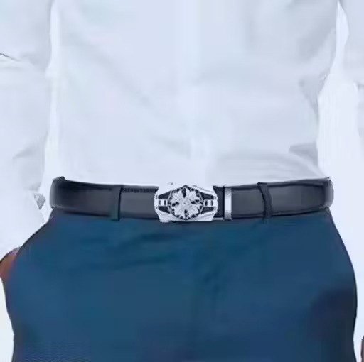 Belt for mens, combo pack of 2 belts. Silver and gold buckles set, formal and casual wear.(B102)