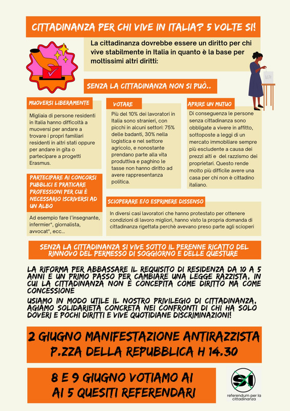 Manifestazione antirazzista 2 giugno 2025