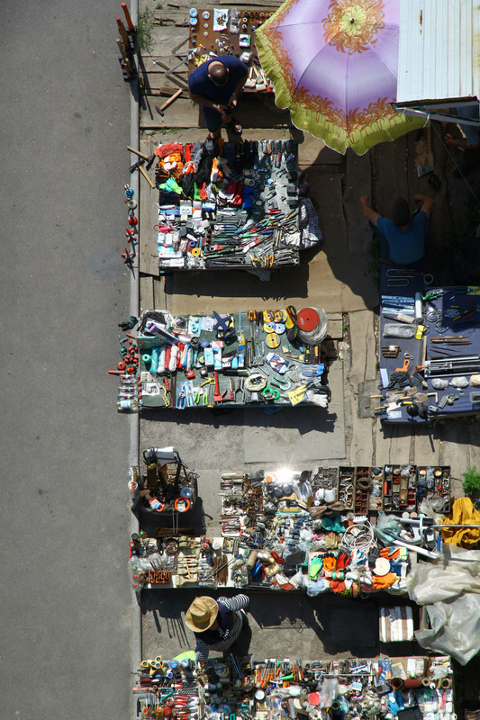 Workers near Mexico City Zócalo