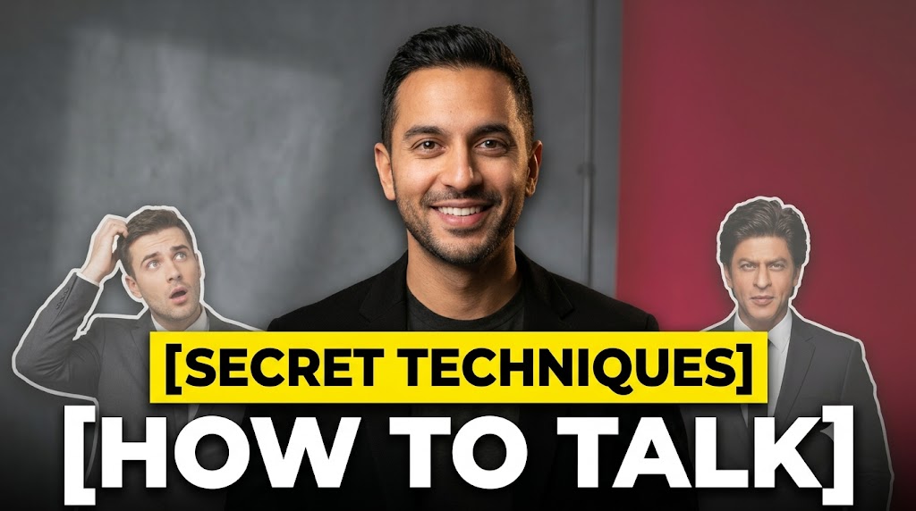 AI-generated example result for the youtube-thumbnail prompt: How To Talk Thumbnail – Secret Techniques Celebrity Guest Design AI YouTube Thumbnail Prompt