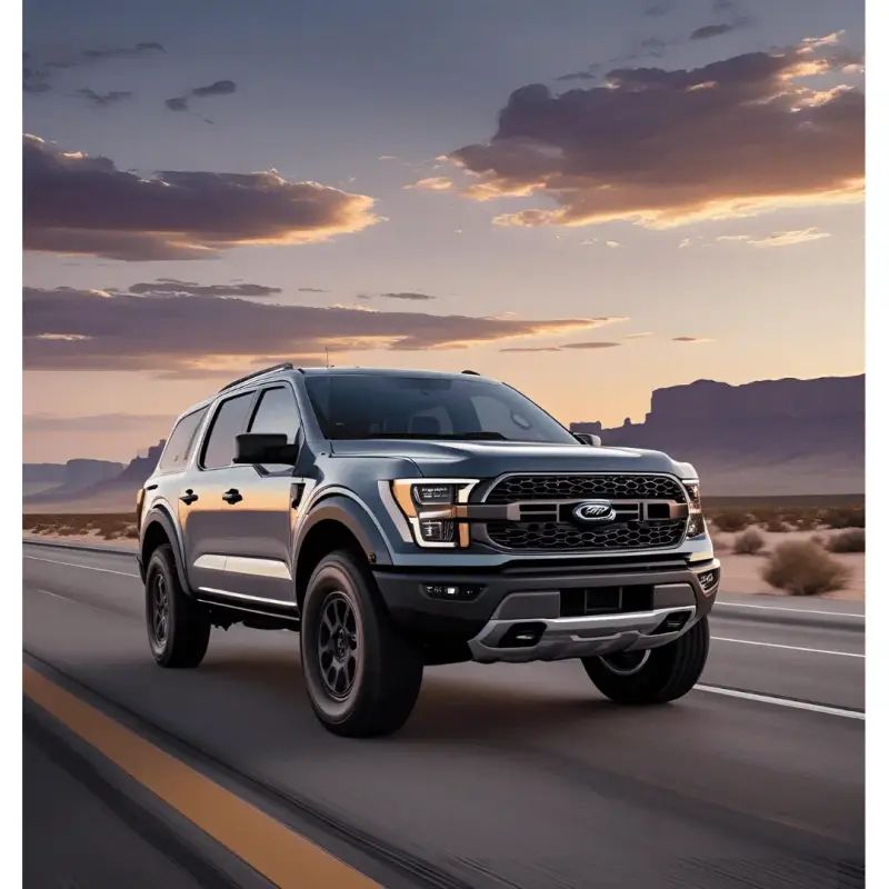 Modern car on U.S. highway with clouds