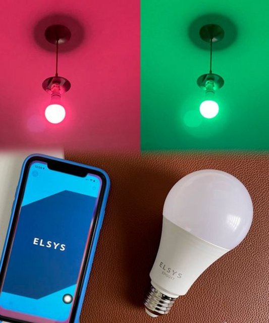 New Smart Lampada Wi Fi Elsys Bivolt, branco quente e frio, RGB compatível com Alexa e Google Assistente