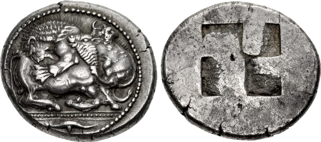 Tetradracma ático. Akanthos (Acanto, Actual Ierissos. Grecia). Año: 470-430 a.C. 5977378
