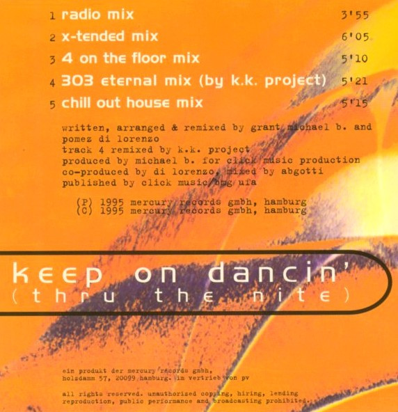 03/04/2023 - Ernestine – Keep On Dancin' (Thru The Nite)(CD, Maxi-Single)(Mercury – 856 395-2)   1995 R-1122559-1194616839