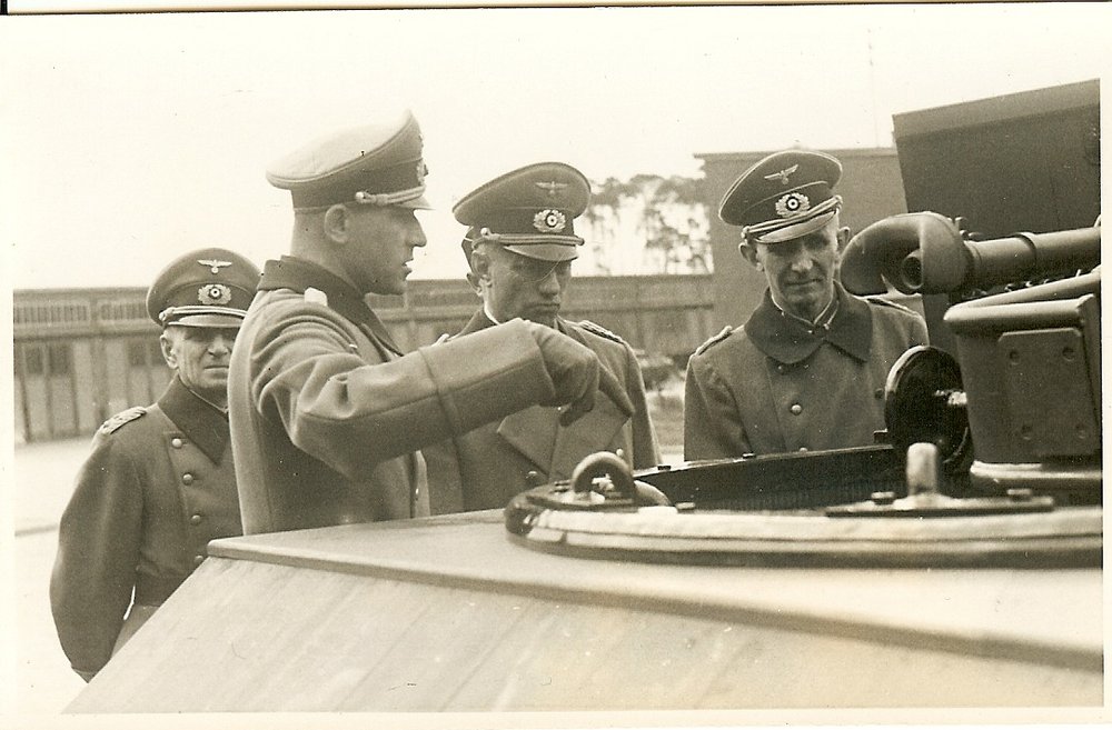 Bargain Lot (9) Portrait Photos- Rare Pics of Wehrmacht General & Panzer Officers Viewing New Panzer