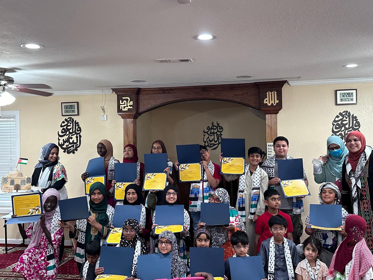 Students presenting in front of a group