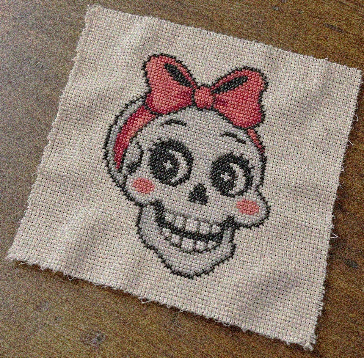 skull head cross stitch joanne
