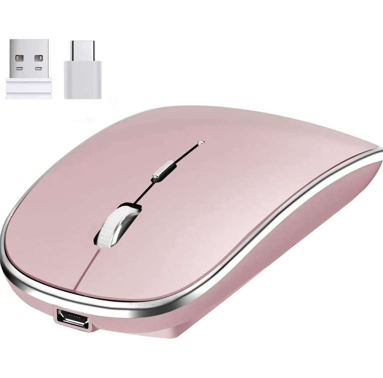 AMAZON: Ratón Inalámbrico Recargable, Mouse Wireless con 2.4G, óptico Silencioso (también disponible en negro) 
