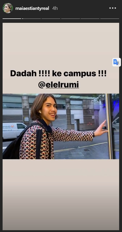 Maia Estianty mengantarkan El Rumi kuliah di London