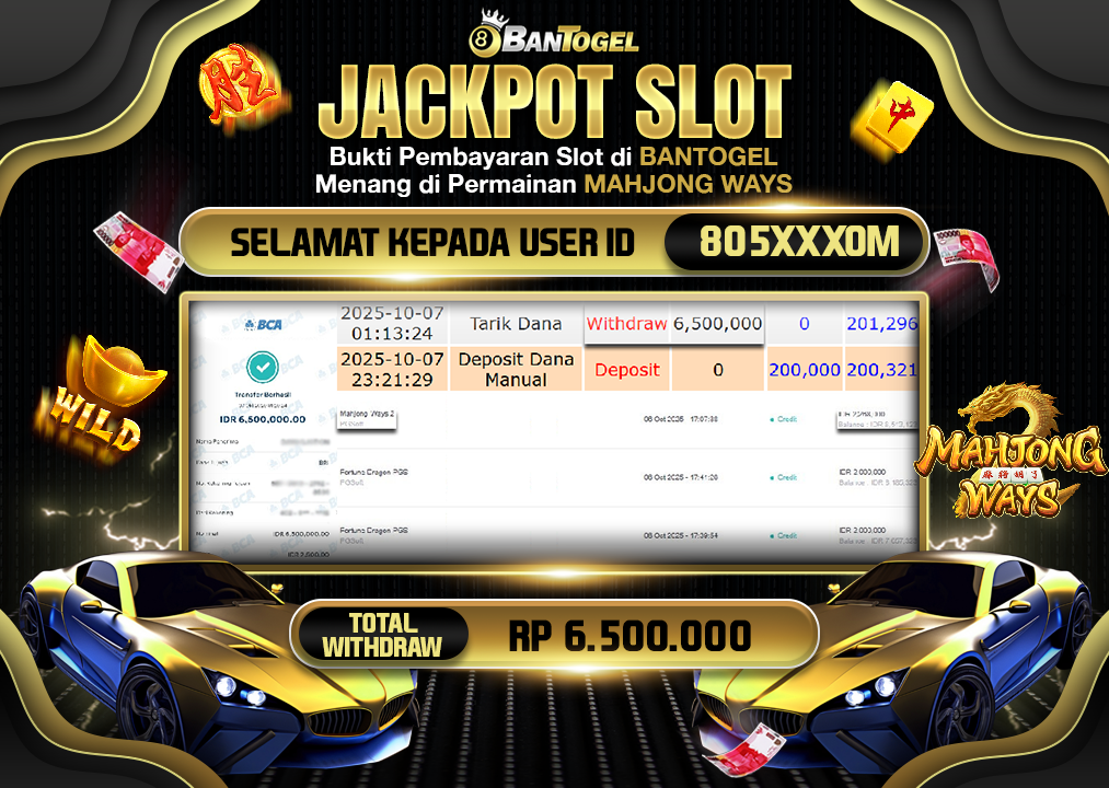 BUKTI JACKPOT LUNAS BANTOGEL