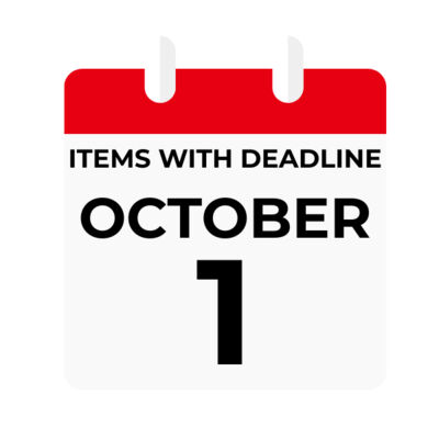 October 1 Deadline