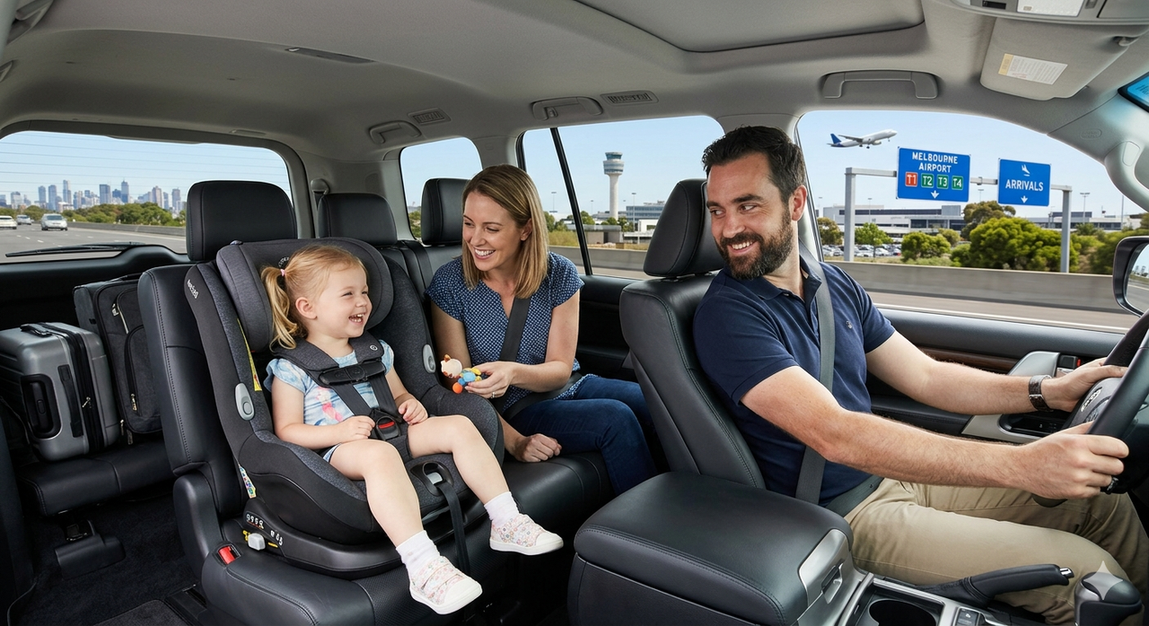 Safe and Stress Free Melbourne Airport Transfer With Car Seat for Families