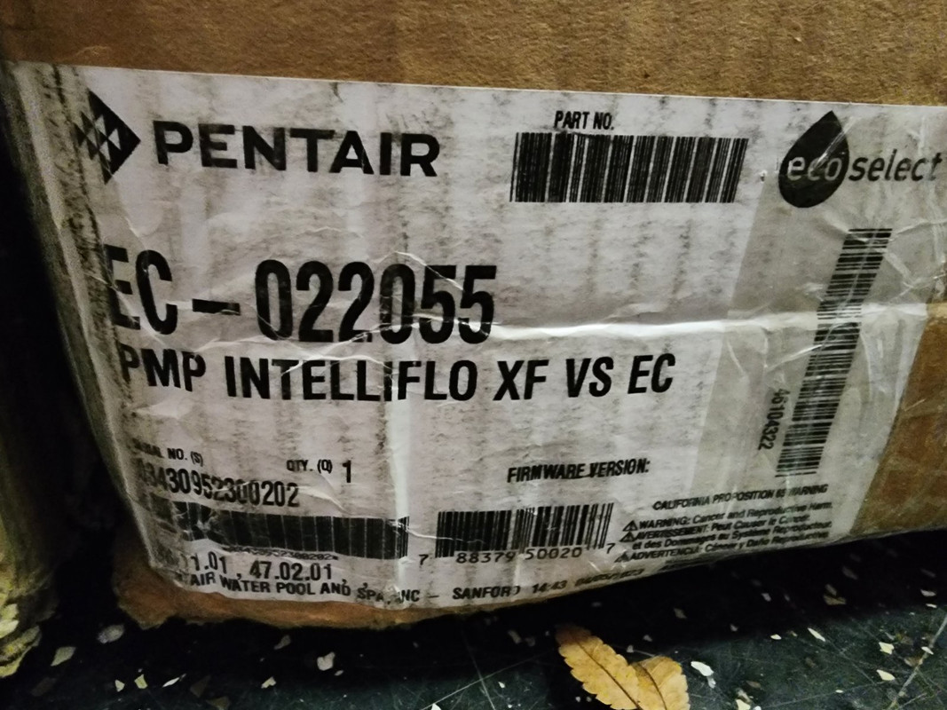 PENTAIR EC-022055 INTELLIFLO XF VS EC VARIABLE SPEED 3HP POOL PUMP