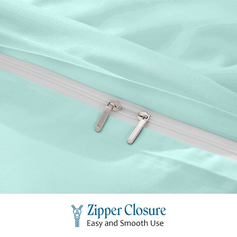 Picture of 1000 TC 100% Egyptian Cotton 1-Pc  Duvet Cover Zipper Closur Ultra Soft Durable and Fade Resistant Color Aqua Blue Solid size Twin/Twin Xl