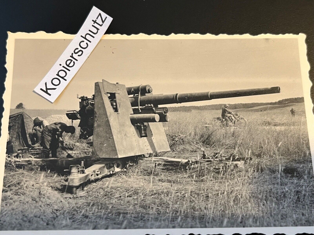 Altes Foto-Geschütz-Stellung-Panzerung-WW2