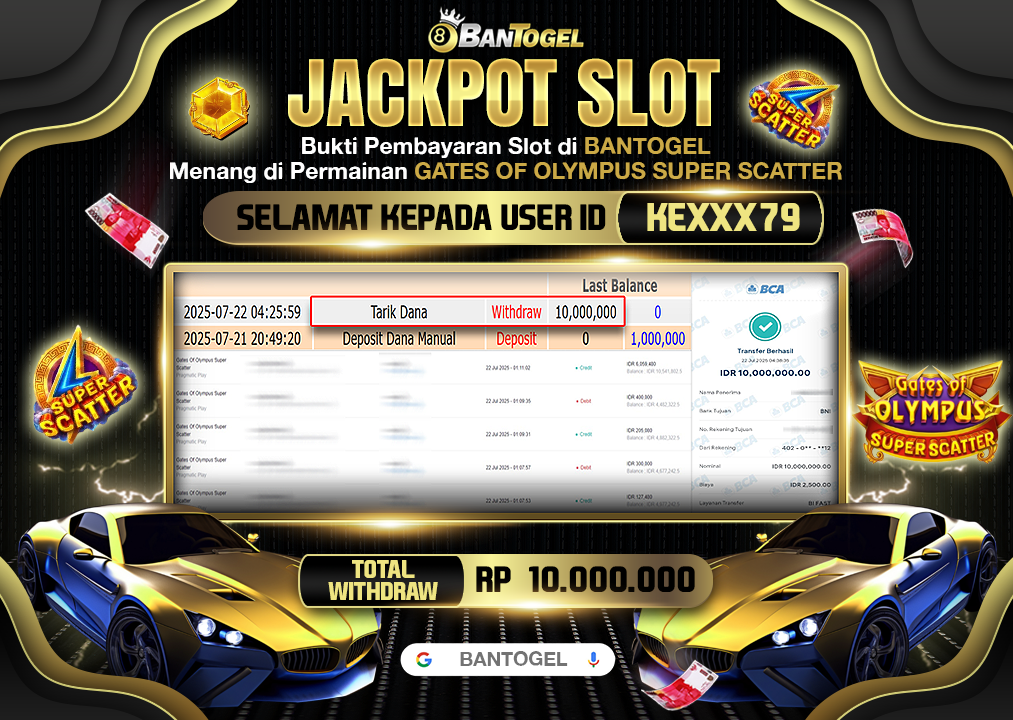 BUKTI JACKPOT LUNAS BANTOGEL